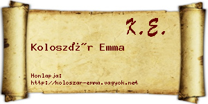 Koloszár Emma névjegykártya